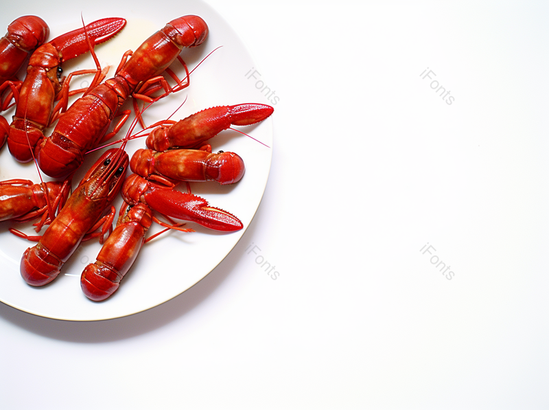 美味食物夏季麻辣小龙虾白色背景,高清,摄影图,摄影图片,图片大全,摄影图免费下载